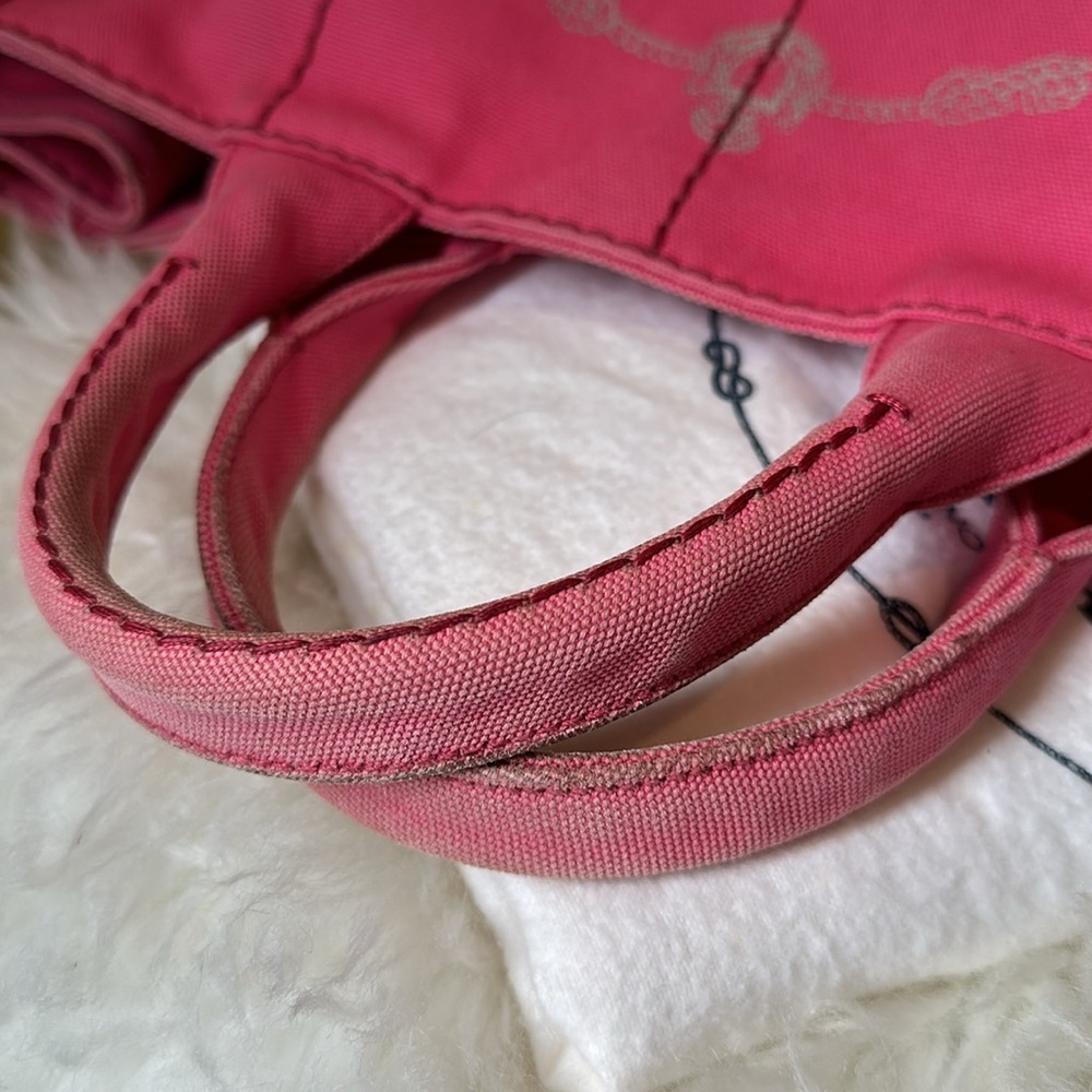 💯Authentic Prada Canapa Tote Pink  Bag🍀 - Picture 9 of 17